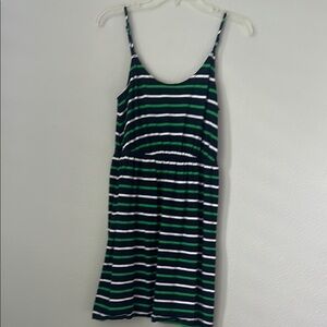 J. Crew Striped Green,White and Navy Dress